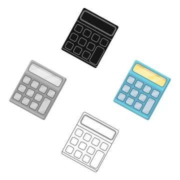 Calculator. Machine to quickly count data. Math .School And Education single Stock Illustration