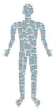 Calculator Man Figure Ilustração Stock