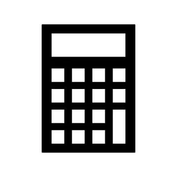 Calculator math device in black and white Illustrazione stock
