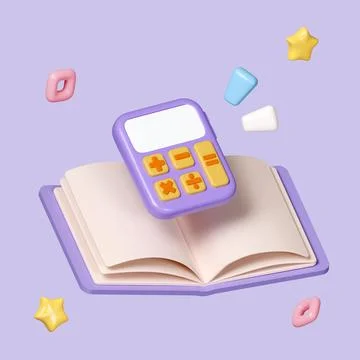 Calculator, math device. Financial analytics, bookkeeping, budget, debit, credit Stock Illustration