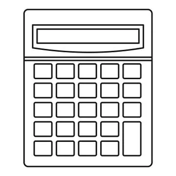 Calculator math device icon, outline style Illustrazione stock