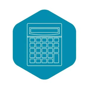Calculator math device icon, outline style Illustrazione stock