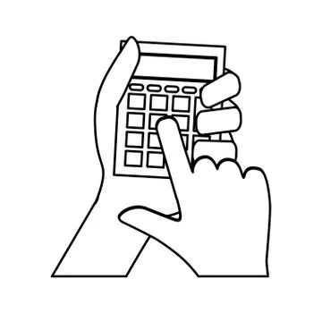 Calculator math device Illustrazione stock