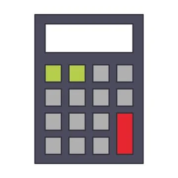 Calculator math device isolated symbol Illustrazione stock