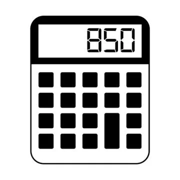 Calculator math device isolated symbol in black and white 스톡 일러스트