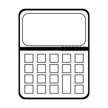 Calculator math device isolated symbol in black and white 스톡 일러스트