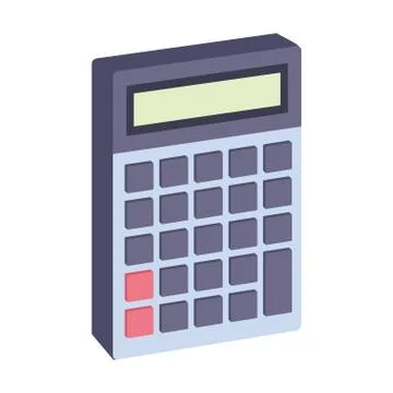 Calculator math device isometric symbol Stock Illustration