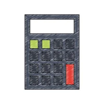 Calculator math device scribble Illustrazione stock