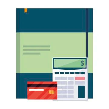 Calculator math with documents Stock Illustration