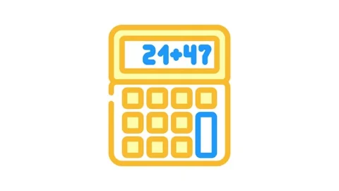 Calculator math education color icon animation Stock Footage 327269392