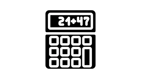 Calculator math education glyph icon animation Stock Footage 326744955