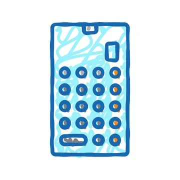 Calculator math education icon doodle illustration Stock Illustration