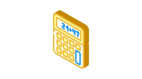 Calculator math education isometric icon animation Stock Footage 327292181