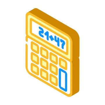 Calculator math education isometric icon vector illustration 스톡 일러스트
