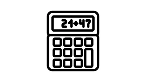 Calculator math education line icon animation Stock Footage 326763273