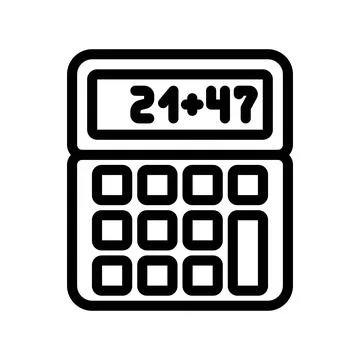 Calculator math education line icon vector illustration Stock Illustration