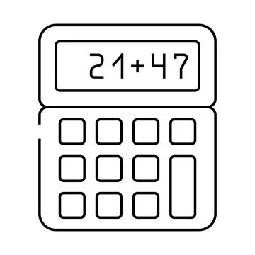 Calculator math education line icon vector illustration イラスト素材
