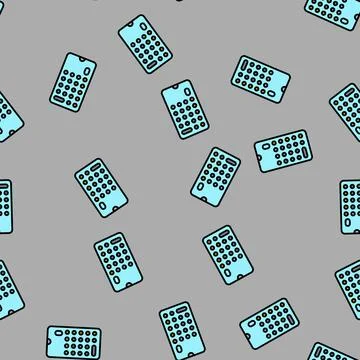 Calculator math education vector seamless pattern Illustrazione stock