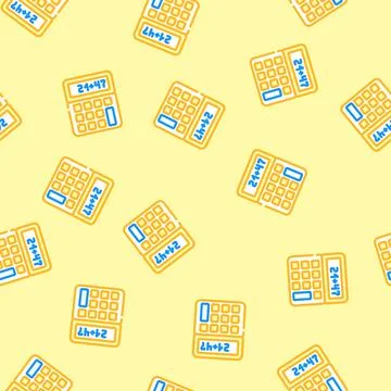 Calculator math education vector seamless pattern 스톡 일러스트