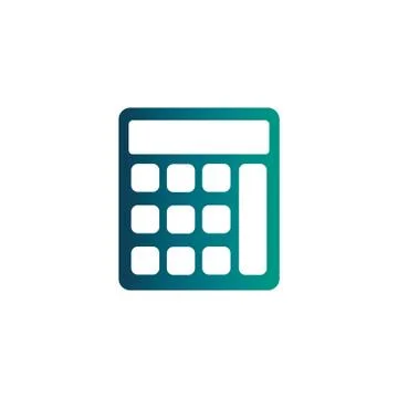 Calculator math finance, gradient style icon Illustrazione stock