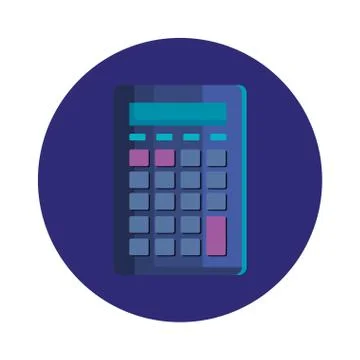 Calculator math in frame circular isolated icon Illustrazione stock