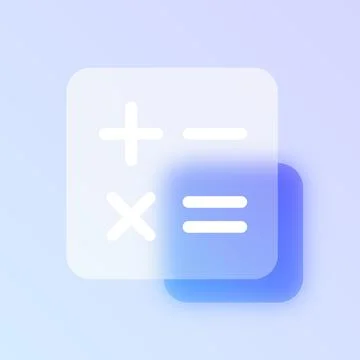 Calculator math glassmorphism icon. Иллюстрация