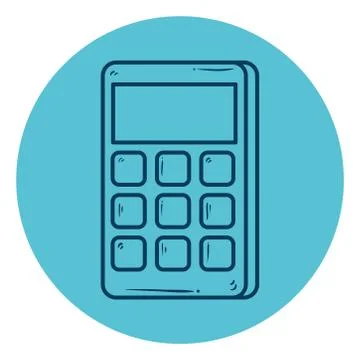 Calculator math, line style in circle frame Illustrazione stock