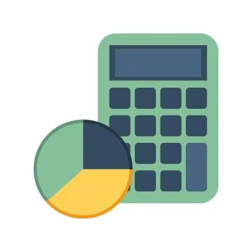 Calculator math with statistics pie Stock Illustration