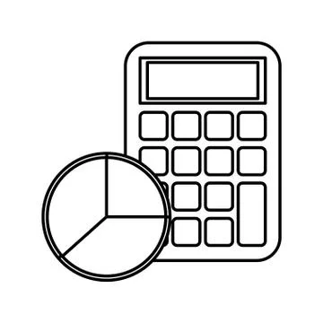 Calculator math with statistics pie Stock Illustration