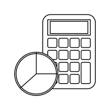 Calculator math with statistics pie Stock Illustration