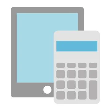 Calculator math with tablet Illustrazione stock