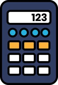 Calculator with the numbers 123 on it Illustrazione stock