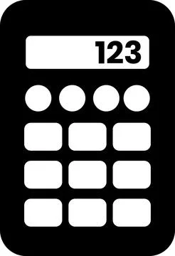 Calculator with the numbers 123 on it Illustrazione stock