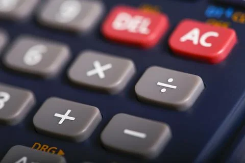 The calculator with numbers and processes. Stock-Fotos