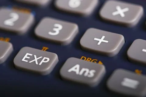 Calculator with numbers and processes. Stock Photos