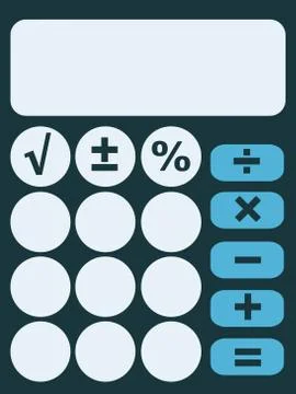 Calculator object technology digital finance math display illustration Illustrazione stock