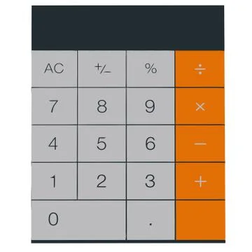 Calculator object technology digital finance math display illustration Illustrazione stock