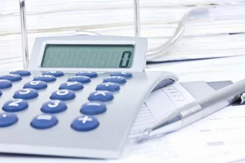 Calculator in the office Stock Photos