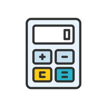 Calculator outline icon Stock Illustration