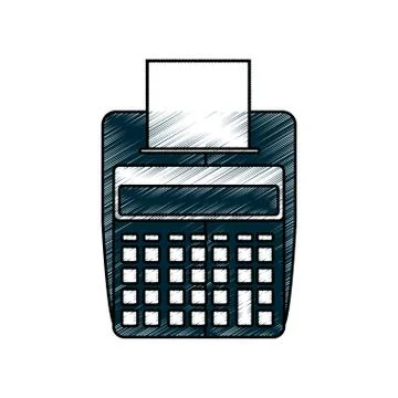 Calculator with paper printer イラスト素材