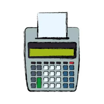 Calculator with paper printer Stockillustratie