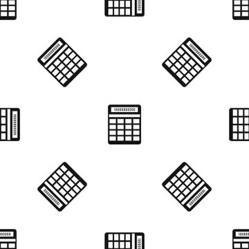 Calculator pattern seamless black Illustrazione stock