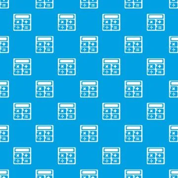 Calculator pattern seamless blue Illustrazione stock