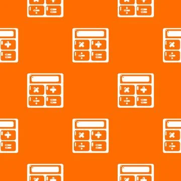 Calculator pattern vector orange Illustrazione stock