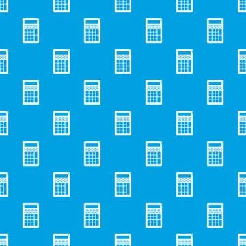 Calculator pattern vector seamless blue Stock Illustration