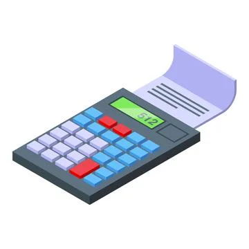 Calculator performance icon isometric vector. Benchmark indicator Stock Illustration