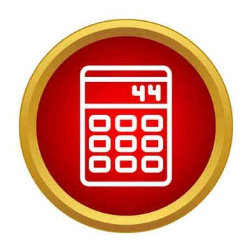 Calculator performing math calculations for business accounting icon Ilustración de archivo