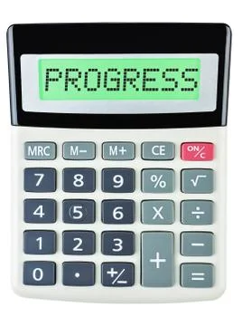 Calculator with PROGRESS Foto stock
