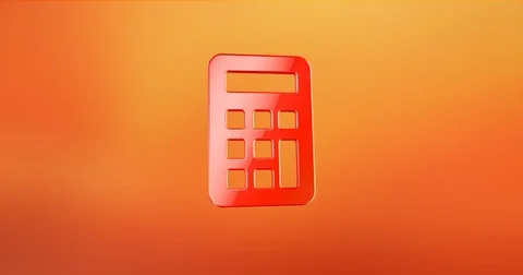 Calculator Red 3d Icon Stock Footage 73357005