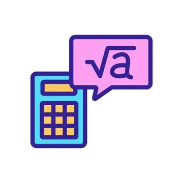 Calculator root icon vector outline illustration Illustrazione stock